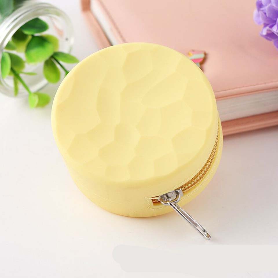 Cute Cat Round Women Silicone Short Wallet Girls Mini Coin Purse Key Wallet for Female Daily Clutch Purse Headset Bags