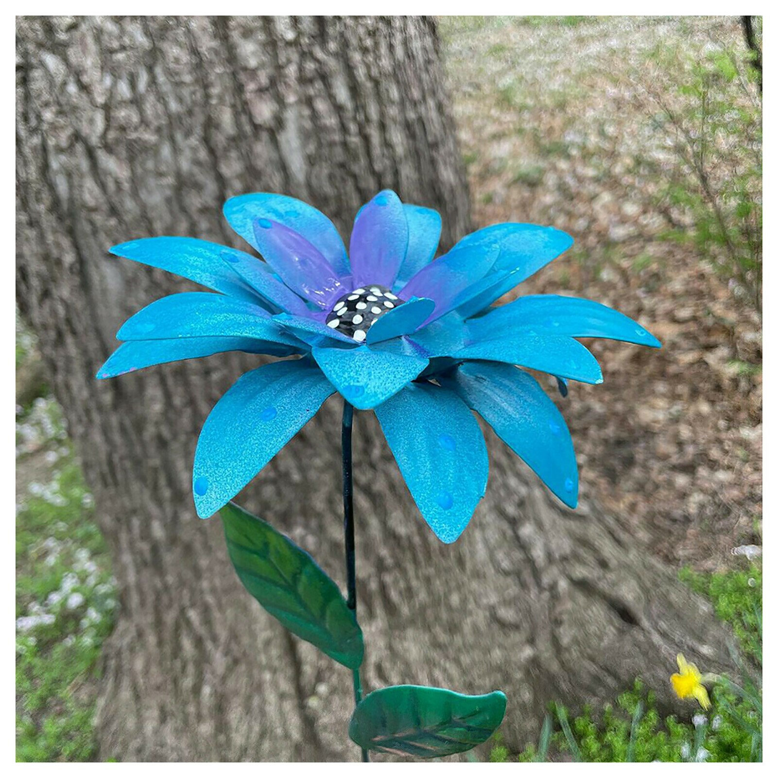 Piquets de jardin en métal, fleur de lys, artisanat en fer forgé à la main, Art de jardin, de fête des mères, décoration de la maison L23: Bleu
