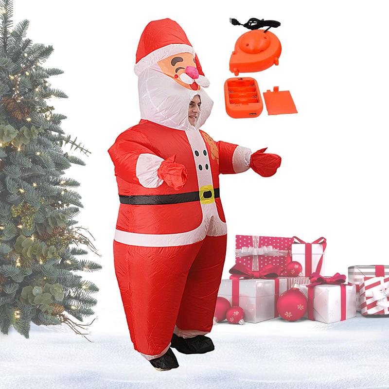Christmas Inflatable Suit Santa Claus Adult Costume Unisex Christmas Costume Funny Props Blow Up Christmas Outfit For