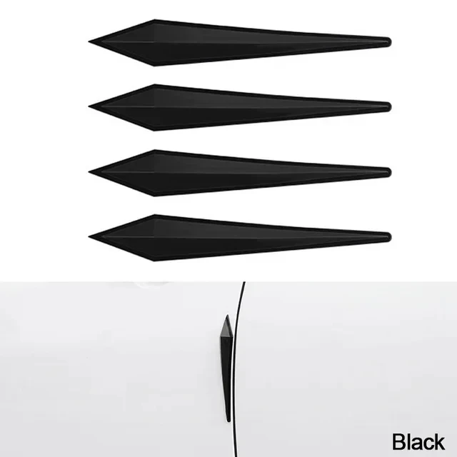 4pcs Car Antis-scratch Protective Sticker Body Bumper Anti-collision Protection Door Rearview Mirror Edge Guard Rubber Strip: black