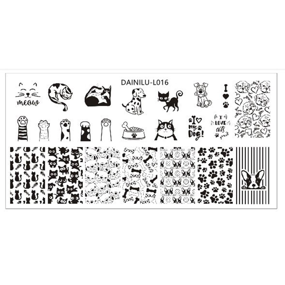 Geometrische Patroon Nagel Stempelen Plaat Nail Art Image Tekening Platen Stamper Schilderen Tool Rvs Dieren Foto &#39;S: 8