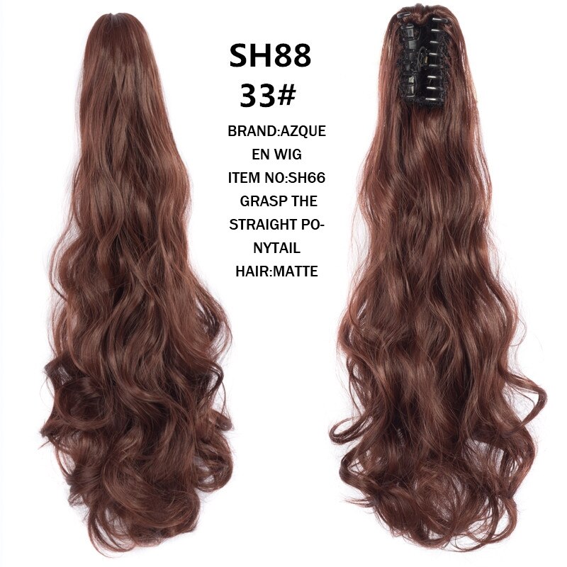 Azqueen Synthetische 22 "Lange Rechte Haar Klauw Paardenstaart False Haar Op Klauw Clip Staart Huis Paardenstaart Staart Haar: SH88 33