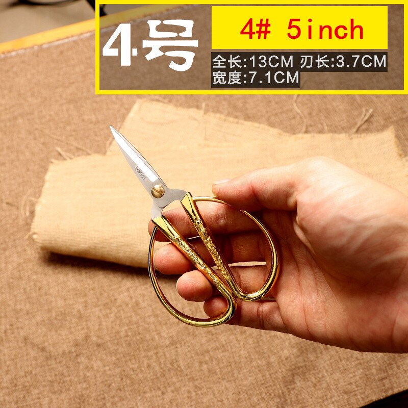 Nożyczki robić szycia ze stali nierdzewnej krótkie nożyce trwałe domowe krawiecki nożyczek złote nożyczki tkaniny robić wycinania rękodzieło narzędzia robić szycia: 5cal 13X7.2CM