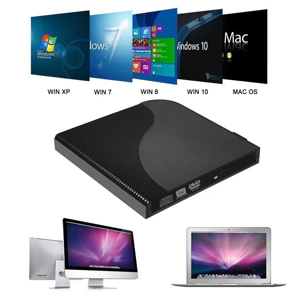 External CD/DVD-RW Burner drive USB 3.0 CD/DVD Recorder optical drive player for Notebook PC Desktop Apple Mac WIN 7/8/10