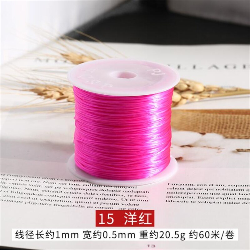 60M/Roll Sterke Elastische Crystal Frezen Cord 1Mm Voor Armbanden Stretch Discussie String Ketting Diy Sieraden Maken cords Lijn: Yang Red