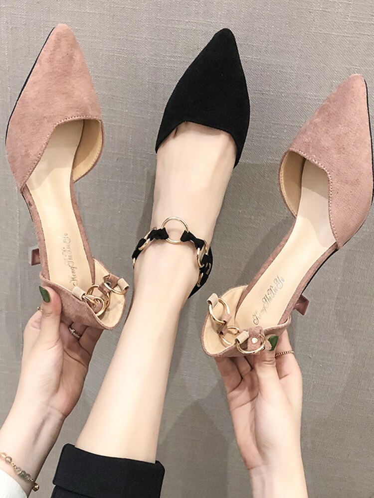 automne talon haut baotou stiletto polyvalent confortable chaussures sexy