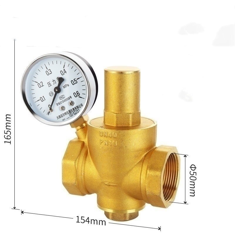 G 1/2" 3/4" 1" 2" Brass Water Pressure Reducing Maintaining Valve DN15/DN20/DN25/DN32 Regulator Adjustable Relief Valve Gauge