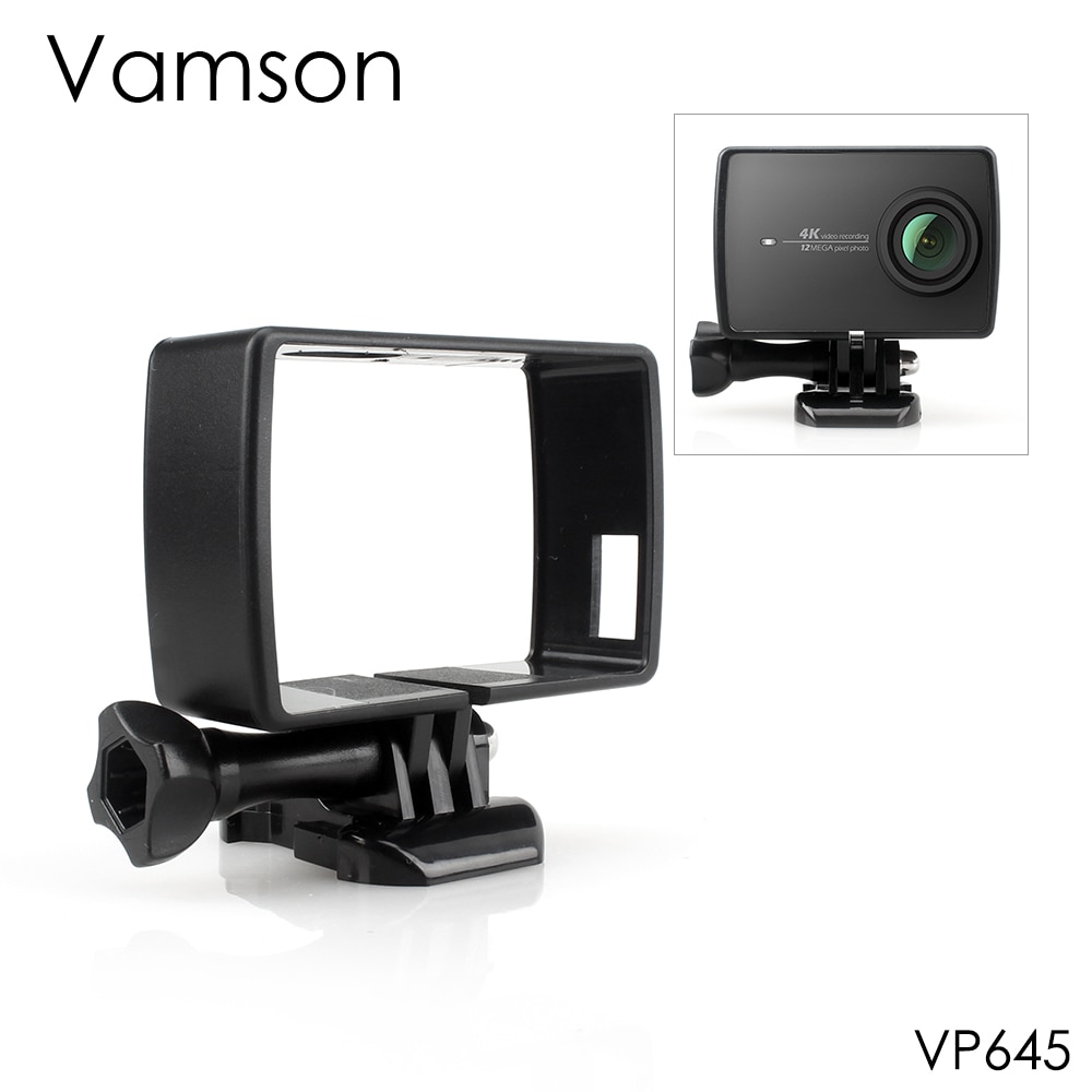 Vamson voor YI 4K Behuizing Side Mount Beschermen Frame Case voor Xiaomi YI 4K Action Camera 2 Met mount Base en Schroef VP645