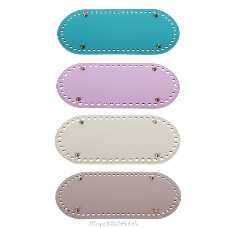 1 pc ovale lange bodem voor breitas pu leer 60 gaten damestassen handgemaakte diy knutselvervangingstas  jy18 20