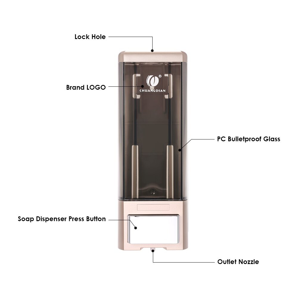 500ml Liquid Soap Dispenser Kitchen Soap Dispenser Pump Wall Mounted Bathroom Shower Liquid Lotion Hand Touch Soap Dispenser