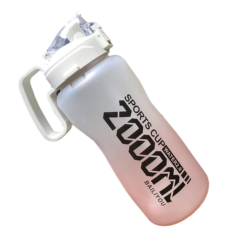 Borraccia sportiva mezzo gallone/68 once con cannuccia viaggi all&#39;aperto arrampicata bottiglie d&#39;acqua per biciclette tazze da palestra: Ivory