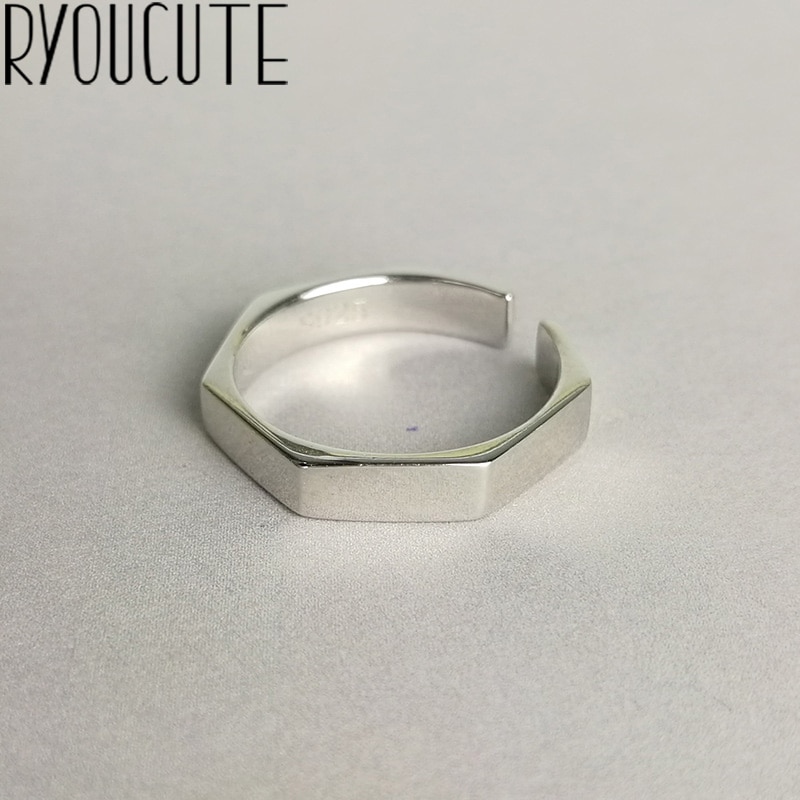 Trendy Stijl Zilveren Kleur Ringen Voor Vrouwen Maat Verstelbaar Engagement Hexagon Ringen Meisjes Partij Sieraden Anillos