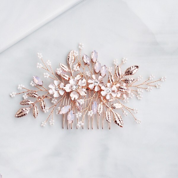 handgefertigt Rose Gold Tiara Haar Kämme Rosa Kristall Strass Stirnbänder Hochzeit Haarschmuck Braut Kopfschmuck Schmuck: Ursprünglich Titel