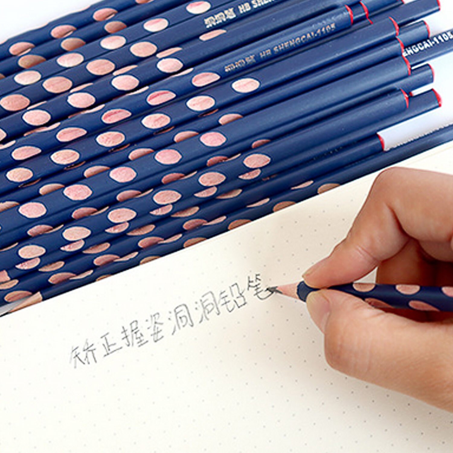 12pcs HB Pencil Kit Kids Students Grip Posture Correction Triangle Wooden Pencils for Drawing Art Sketching Writing