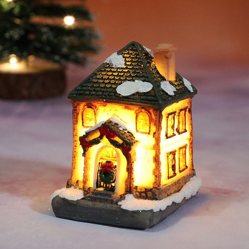 Julbelysning harts miniatyr husmöbler ledde hus dekorera julbelysning fest 03: A
