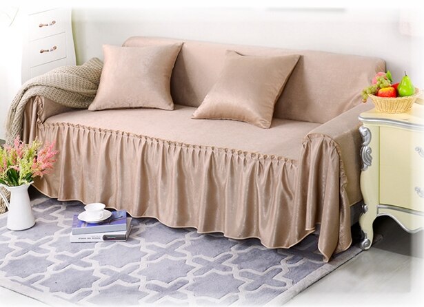 Solid Color Universal Couch Cover for Living Room Furniture Single/Two-seater Sofa Set Slipcovers Four Season: brown / 1-Seater 90-140 cm