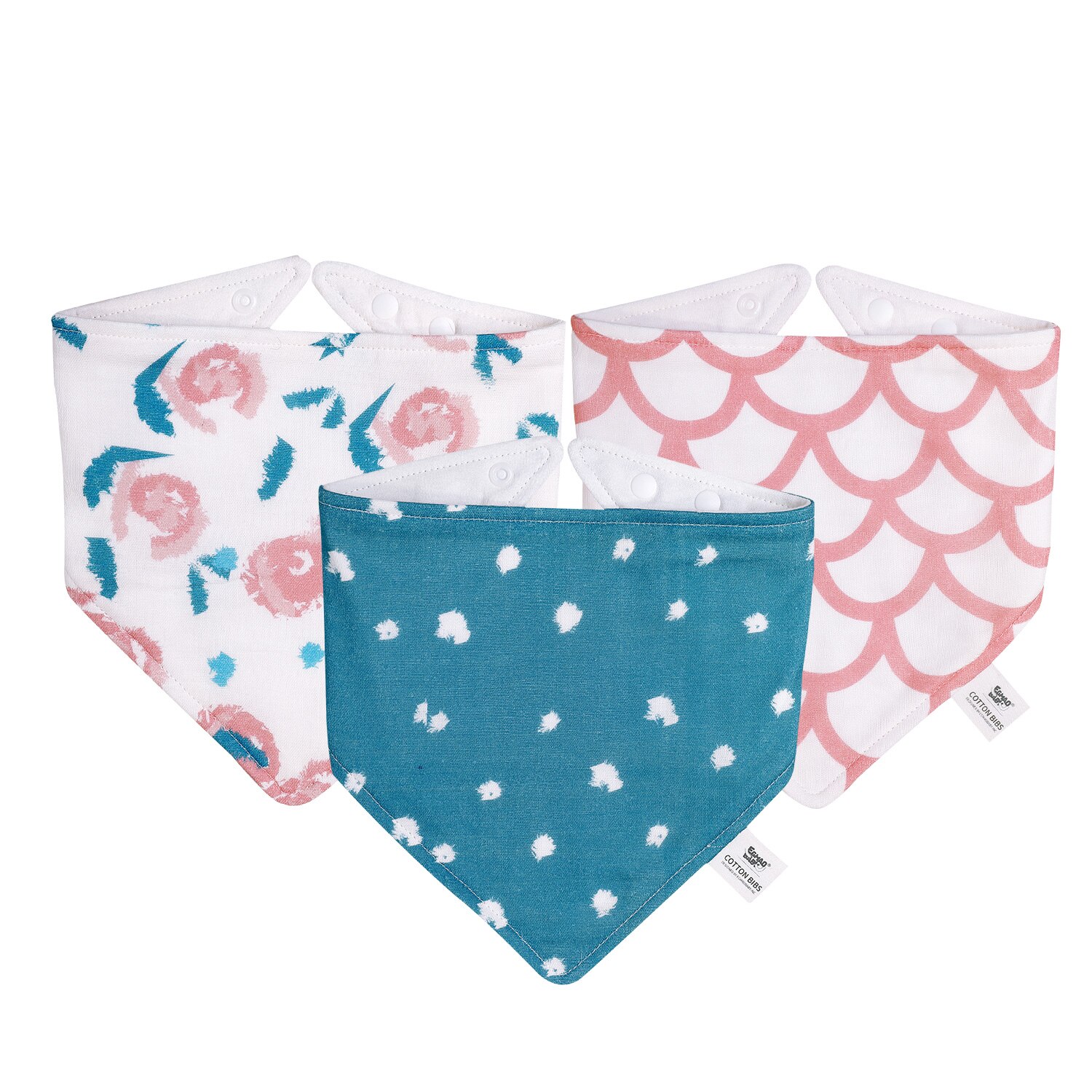 3Pc bavaglini Bandana in mussola per bambini triangolo Burp panni 100% cotone ragazzi ragazze bavaglini neonato asciugamano Saliva traspirante: EH30003