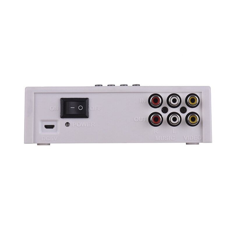 Bluetooth o DJ Mixer Home Mixer Outdoor Microphone Amplifier Small Mixer with 2 Microphone White