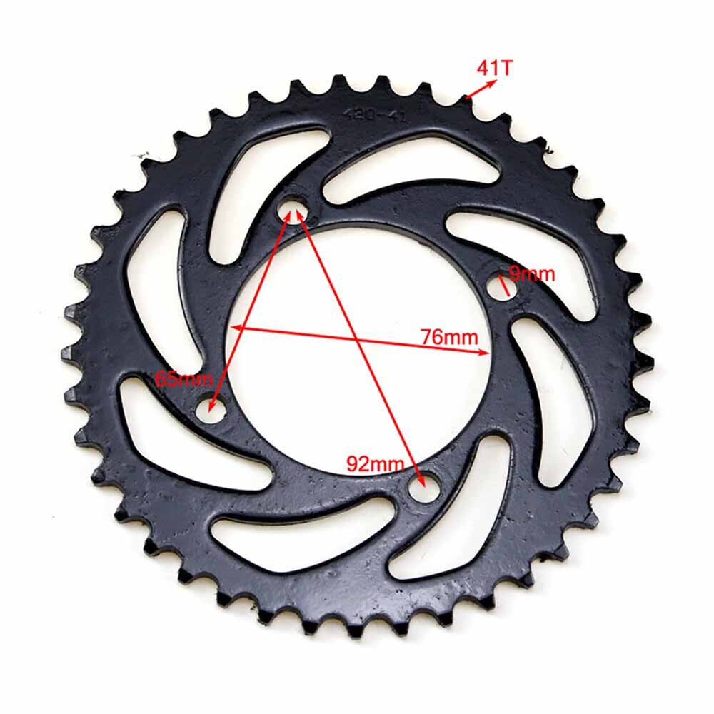Motorcycle 37T/41T/46T 420/428/520 Chains Sprockets Rear Sprocket Cog For 110/125/140cc ATV Quad Dirt Pit Bike: 420-41T-76MM
