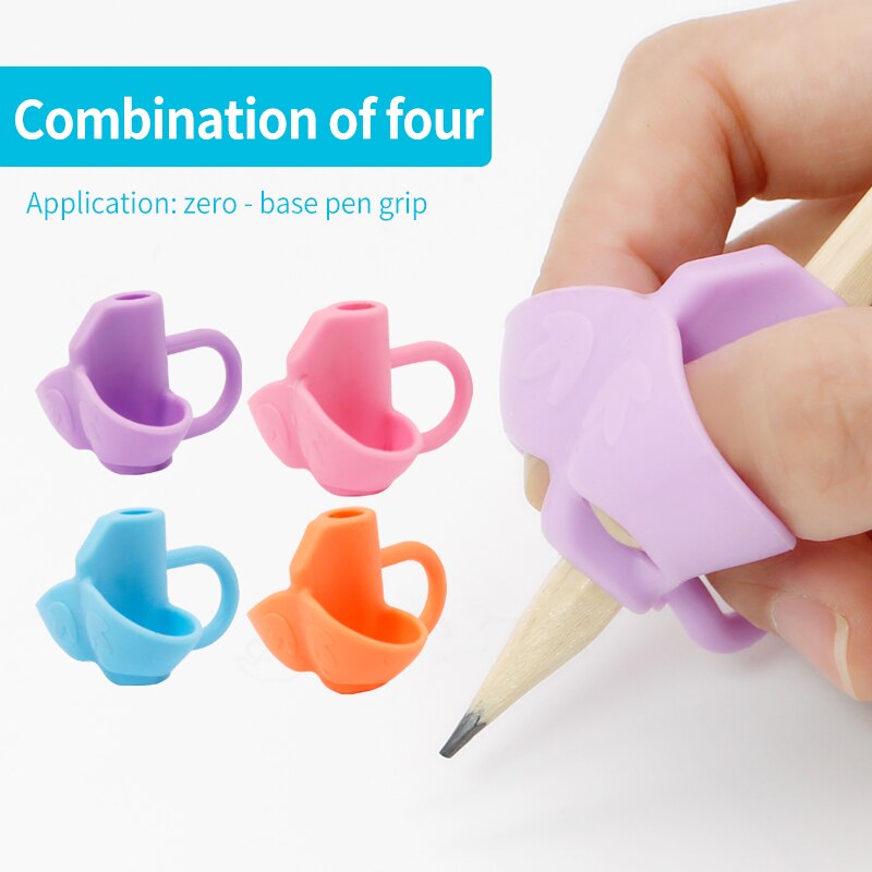 Potlood Handvat Staaf Grips Pen Houder Grip Voor Kids Leuke Hand Schrijven Aid Trainer Houding Correctie Pen Vinger Houder: 4pcs