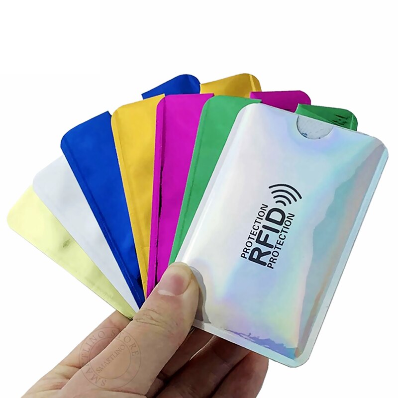 7 kpl anti-skannaus korttiholkit rfid esto korttipidike nfc lukija lukko pankkikortin suojakotelo alumiinifolio lompakon suoja