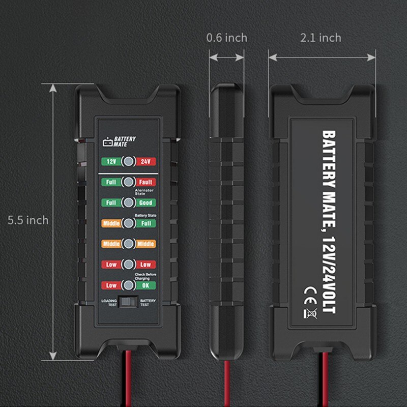 12V-24V Car Battery Tester Alternator Tester 2 In 1 Check Battery Condition Battery Mate Repair Tool For Car & Truck BM410