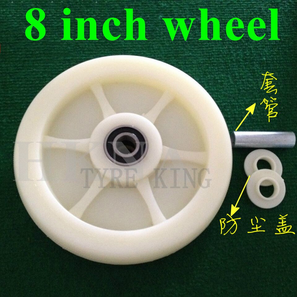 Good 8 Inch Solid Wheel 8" Nylon Single Wheel 200mm Flat Car Wheel Trolley Wheel