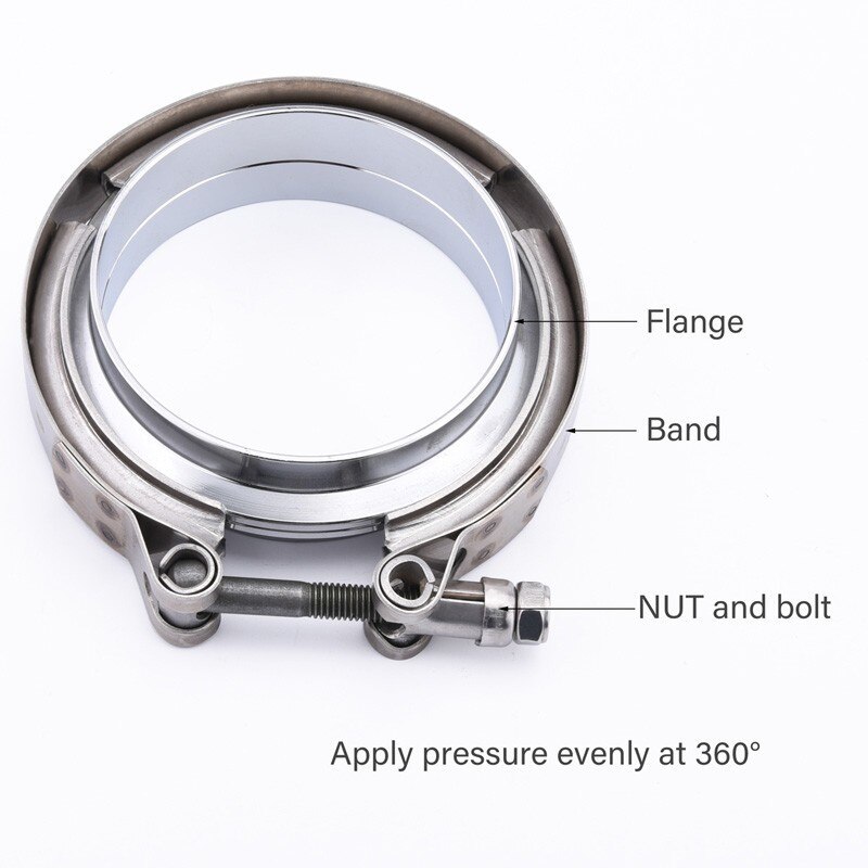 SPEEDWOW 3.5 Inch 89mm Quick Release V Band Clamp Male Female Exhaust V Band Clamp Flange Kit For Turbo Downpipe Clamp
