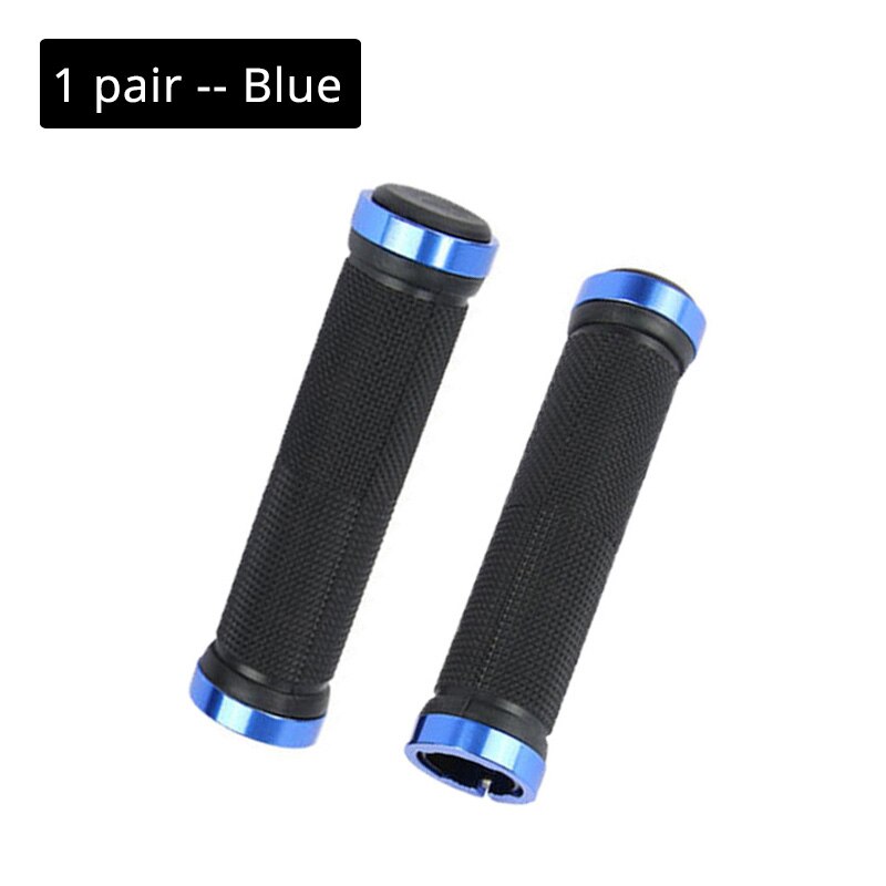 Empuñaduras de bicicleta de aleación de aluminio antideslizantes de goma MTB, empuñaduras de manillar de bicicleta BMX, empuñadura de bicicleta de montaña, manillares, piezas de ciclismo: 1 pair Blue