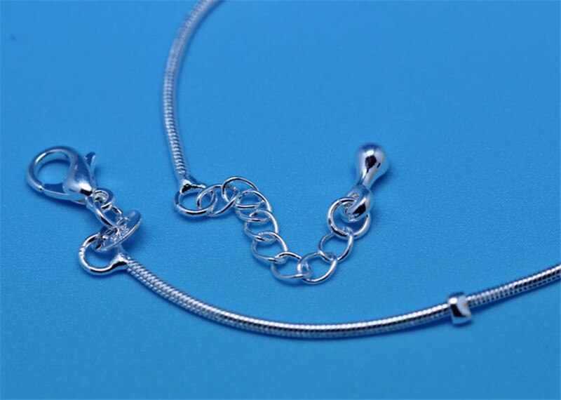 Top Meisjes Vierkante Enkelbanden Voor Vrouwen Sieraden Mode 925 Sterling Zilveren Armband Lady Accessoires Zilveren Bijou Lady