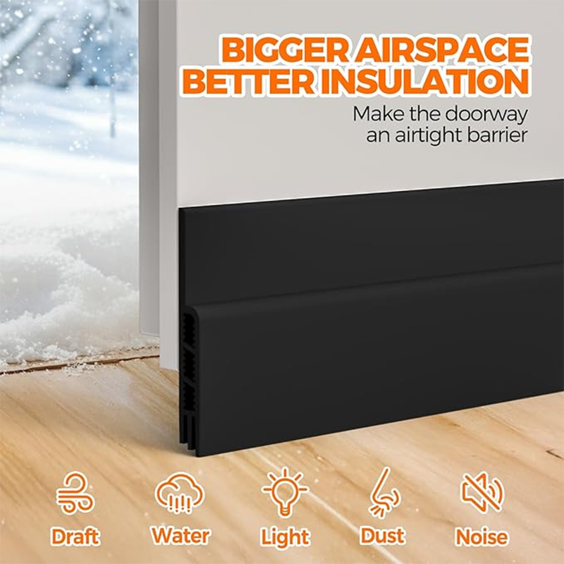 Door Draft Stopper Under Door Draft Blocker Insulator Door Sweep Weather Stripping Noise Stopper Strong Adhesive
