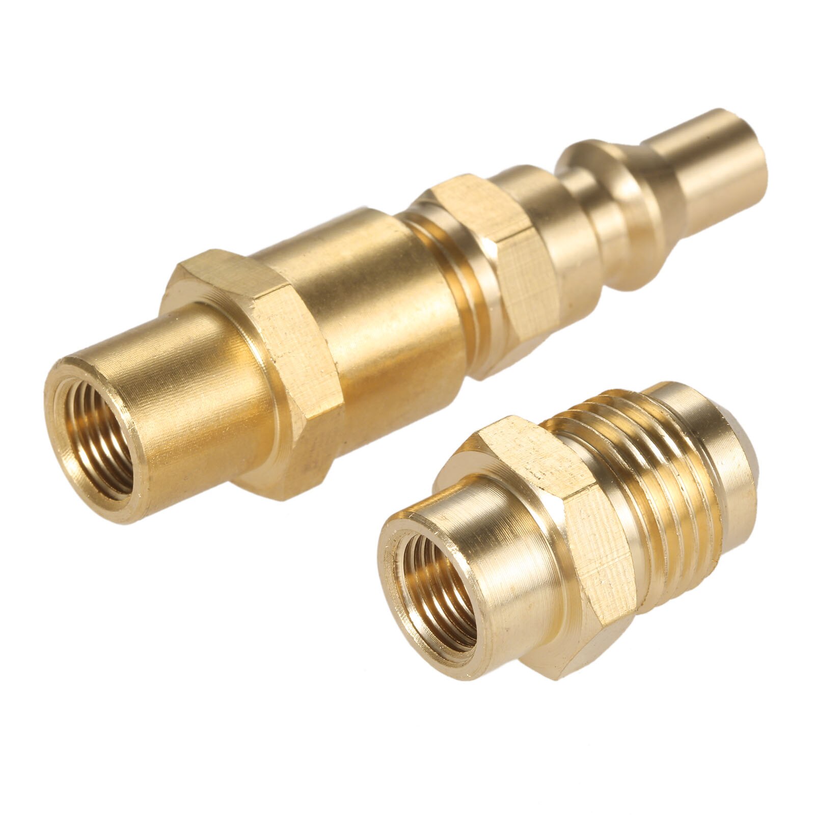 2Pcs/Kit Quick Connect Plug Bbq Propaan Adapter 3/8 &quot;Mannelijke Flare Conversie Past Weber Q Grill 1/8&quot; Binnendraad 1/4 &quot;Mannelijke