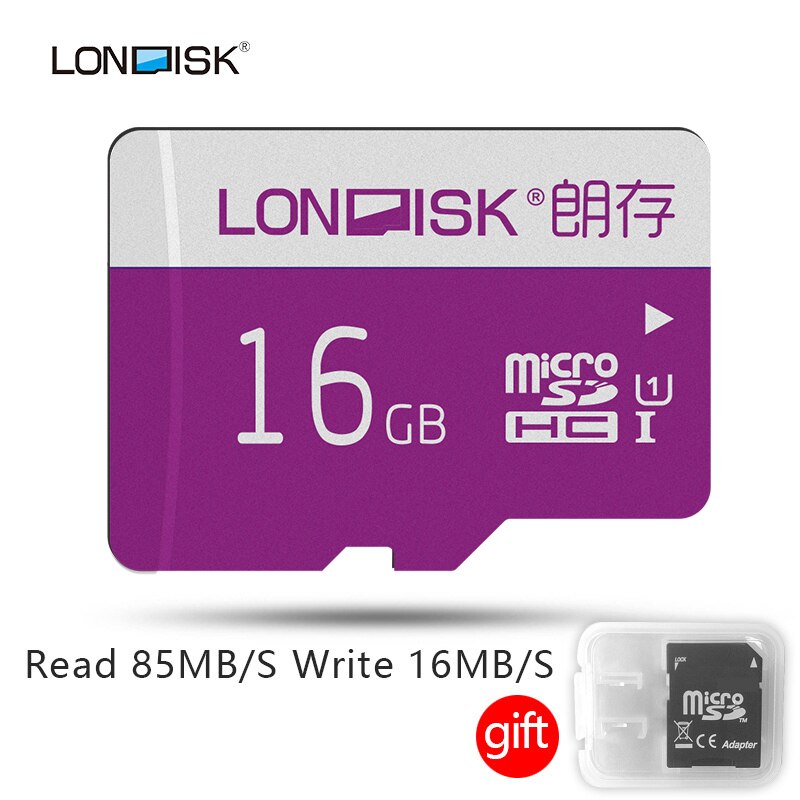 LONDISK micro SD 32GB 8GB 16GB Scheda di Memoria veloce 64GB 128GB Class10 UHS-1 microsd 256GB U1 Carta di TF per SmartPhone pad Fotocamera: 16GB