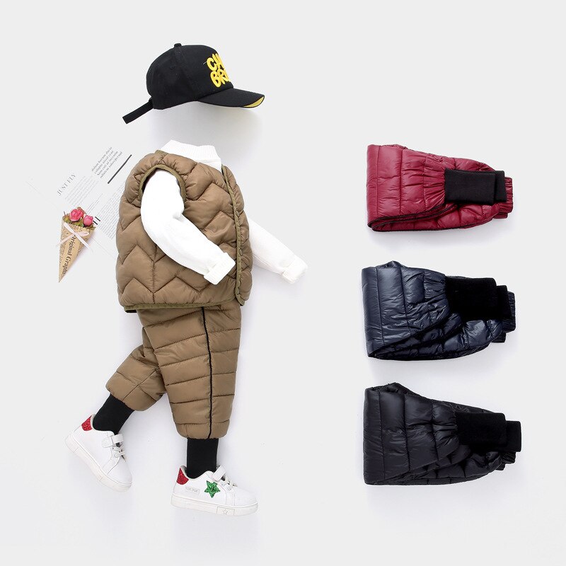 Winter Kinderen Beneden Katoenen Kleding Jongens Broek Meisjes Leggings Kinderen Warme Broek Winddicht Waterdicht Sneeuw Broek Voor Jongens