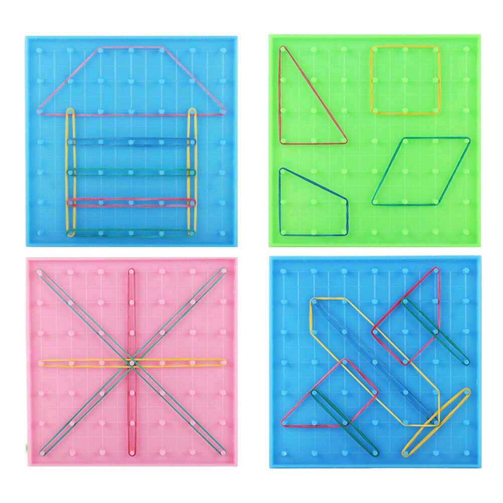 Plast spikplatta primär matematik spikbräda verktyg geometri demo barn pedagogisk leksak undervisning instrument pusselspel leksak