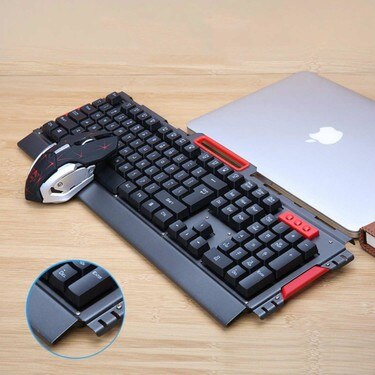 Gaming Rainbow Led Player Keyboard + MOUSE Gamer STAND