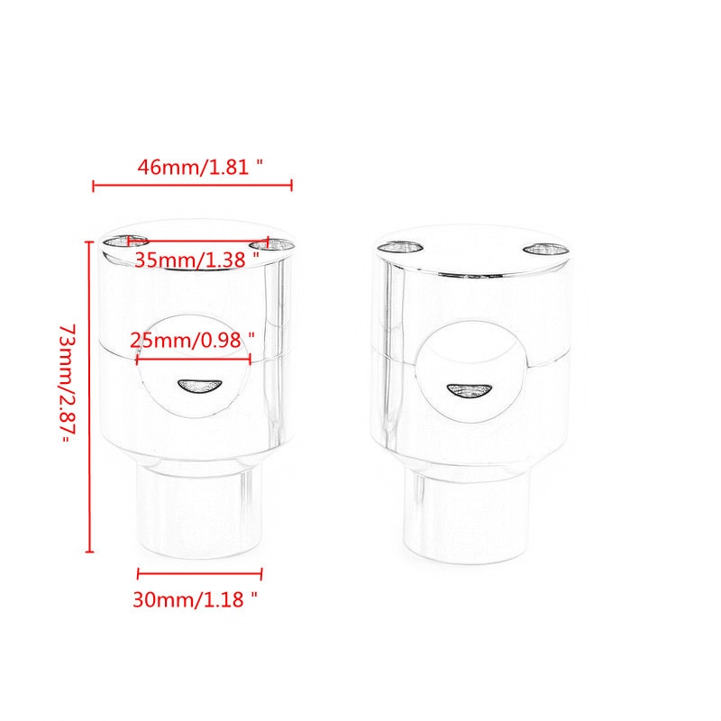 Elevador de manillar recto de subida de 2 ", abrazadera de montaje de Estilo Redondo, ajustador para manillar Universal de 22mm, 25mm, 7/8" y 1"