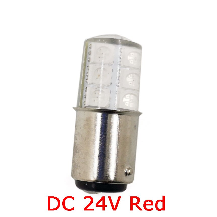 B15 led maskinalarmlampe 24v 3w signal indikerer liten pære dobbeltpunkts tekstilindikatorlys hvit rød gul grønn: Dc24v røde