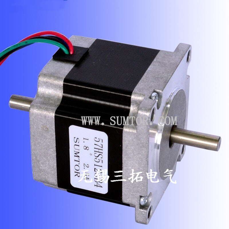 Nema23-motor paso a paso bifásico de 4 cables, 51mm, 1,1 nm1.8 grados, 2,5 a, eje simple y doble, 6,35mm/8mm, motor híbrido