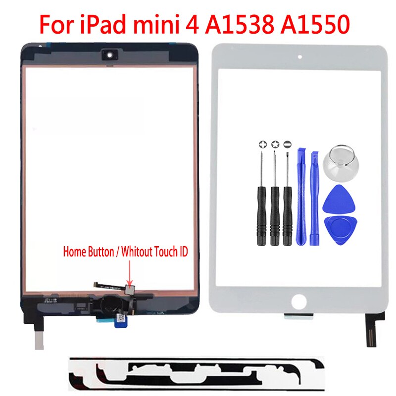 Nieuw Voor Apple Ipad Mini 4 Touch Screen Digitizer Niet Home Knop Vergadering Voor Glas Touch Panel A1538 A1550 Tablet