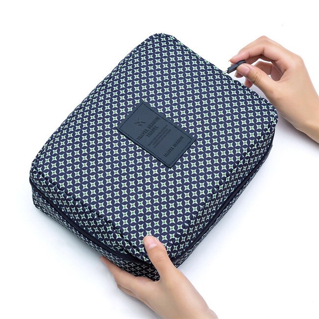 Bolsa con cierre para cosméticos de mujer, bolsa de maquillaje portátil, resistente al agua, organizador multifunción, neceser de viaje para neceser: 17