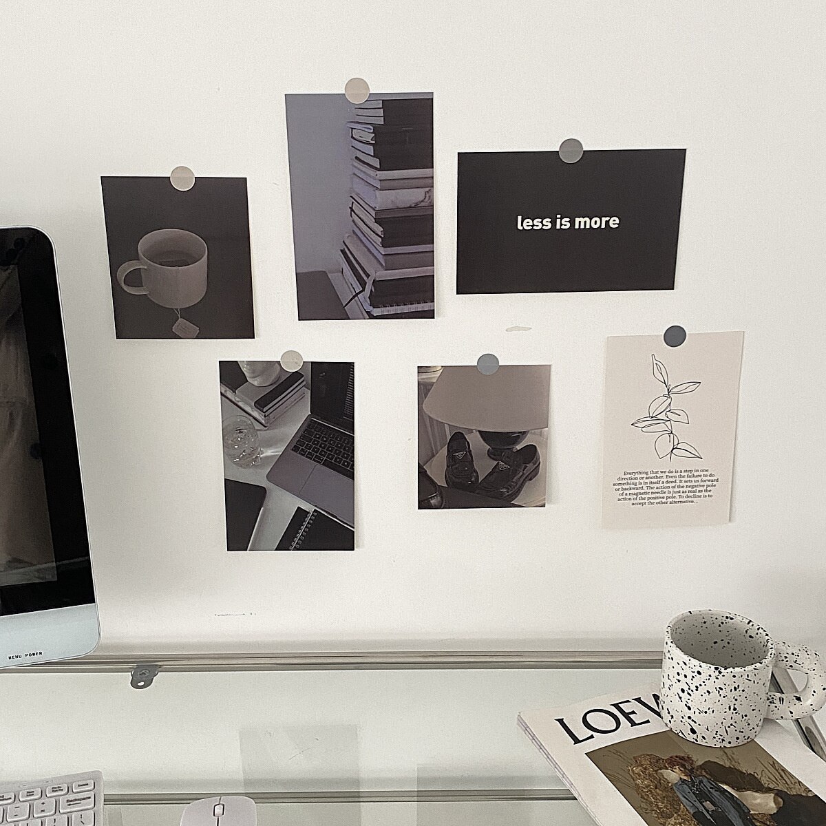 Ins Simple Style Personality Decorative Card Bookstore Cafe DIY Home Decor Art Background Wall Photo Props Postcard 6 Sheets: Default Title