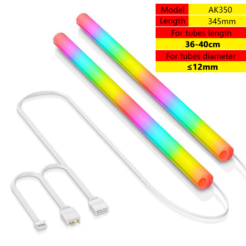 JUMPEAK Flexible 5V ARGB LED Tube néon bande lumineuse housse pour PC de jeu 120 240 360 AIO CPU eau liquide refroidisseur Modding: WHITE