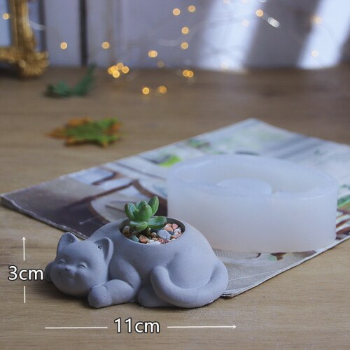 Sød elefant ugle konkylie geometrisk modellering beton cement urtepotte silikoneform aromaterapi gipsform lysestageform: Kat