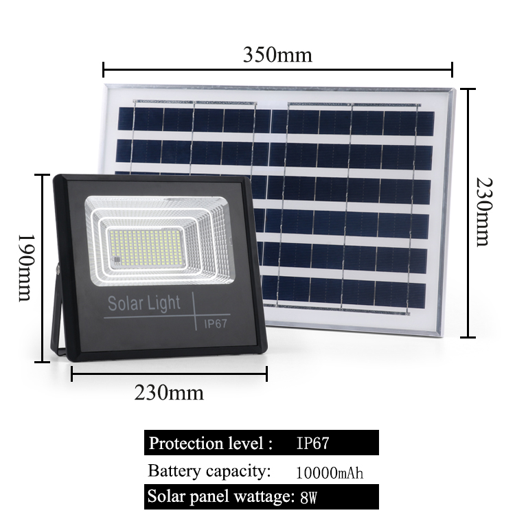 LED Solar Light 10000mAh IP67 Super Bright Solar Lamp Cell Large Battery Capacity Panel Outdoor For Garden With Rremote Control: large