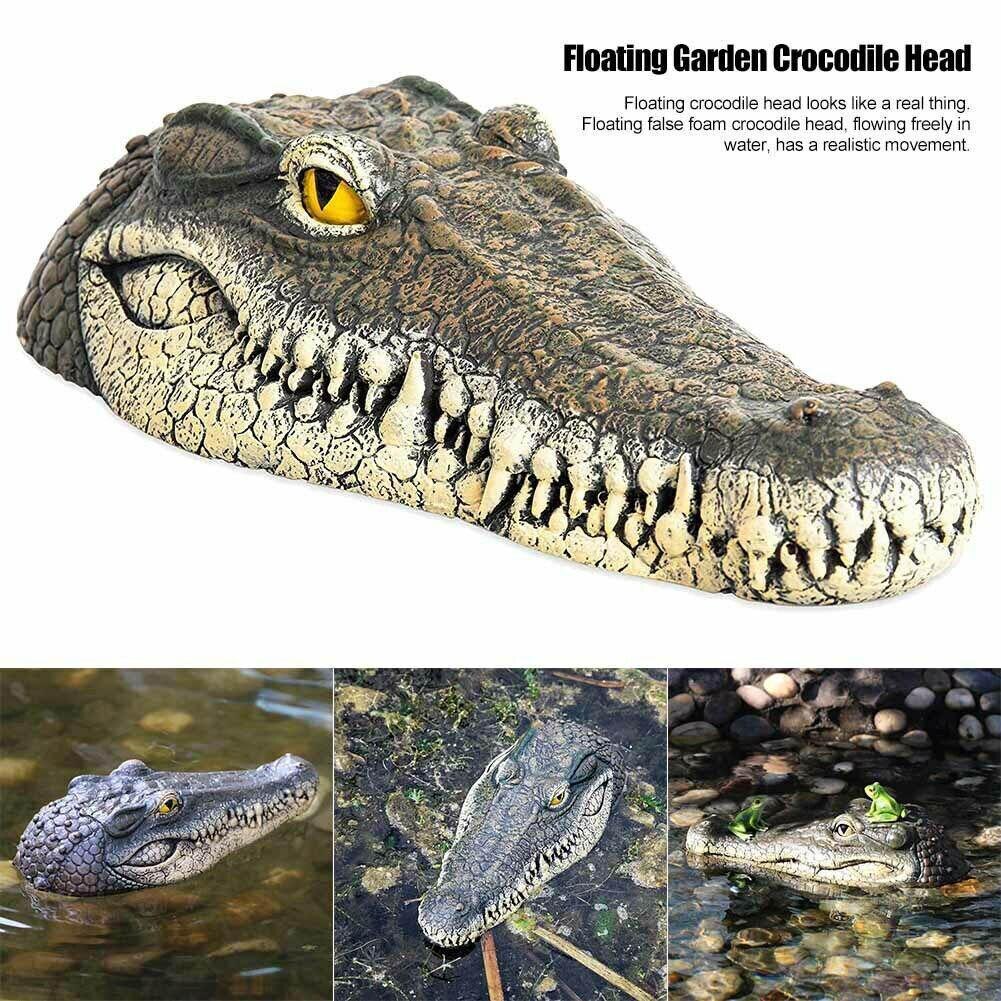 Artificial Crocodile Alligator Head Floating Foam Decoy for Pool Pond Garden Decor Art Control Birds Tools
