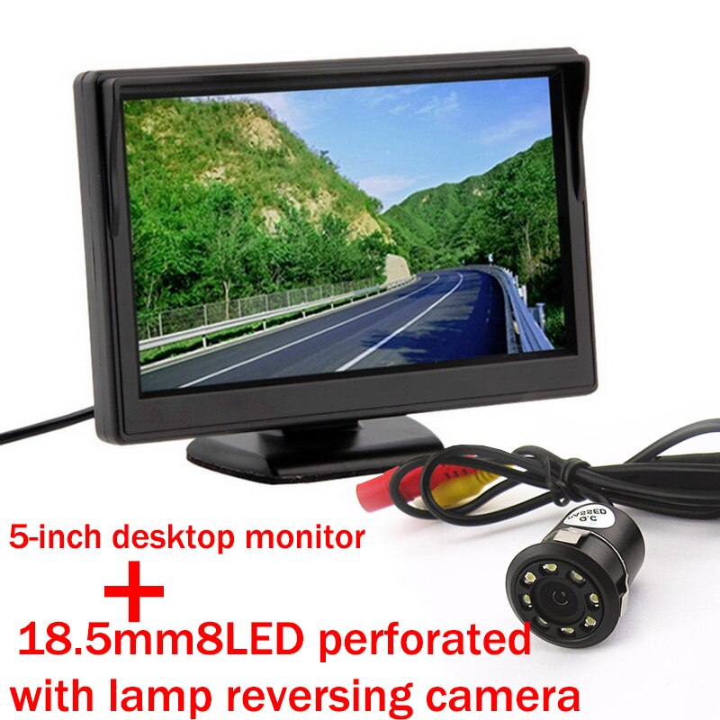 Reversing Camera Bus/Car With Lamp 5 Inch TFT Screen HD Desktop Parking Monitor Plug-In Rear Cam 18.5mm LED Night Vision 12-24V: 18.5mm 8LED Lamp