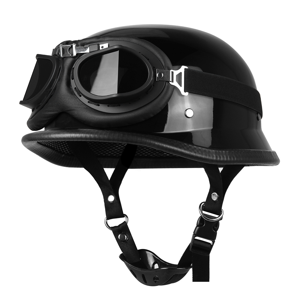 Motor halve helm Duits lederen vintage helm Casco Moto motorfiets open helm Biker Pilot DOT-certificering S-XXL