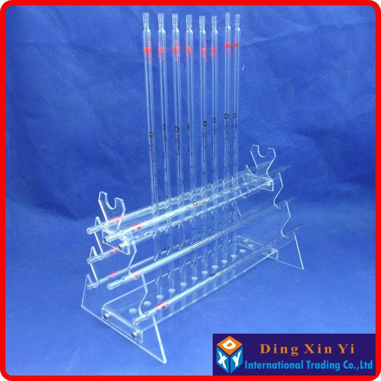 Soporte trapezoidal de doble cara para pipeta de vidrio orgánico, estante de pipeta graduado, estante trapezoidal de doble cara