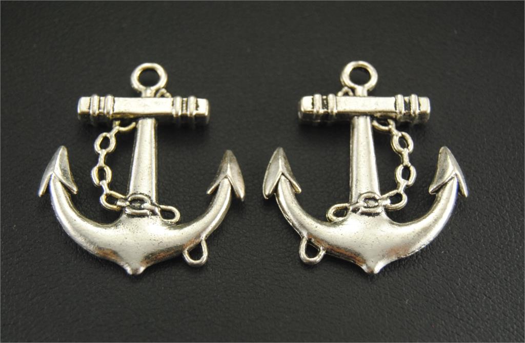 Breloques en forme d'ancre épaisse, faites à la main, pendentifs pour bijoux, 3 couleurs, 10 pièces/lot, A26/A30/A747